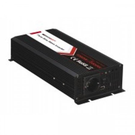 SKANBATT Inverter 12V 1000W (2000W) Ren Sinus m/Trådløs Fjernkontroll.