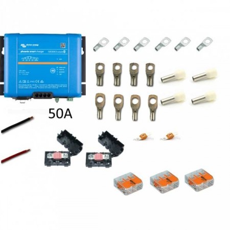 Bobil tilleggslader Victron Phoenix 50A 3 kanaler med 2 kabelkit.