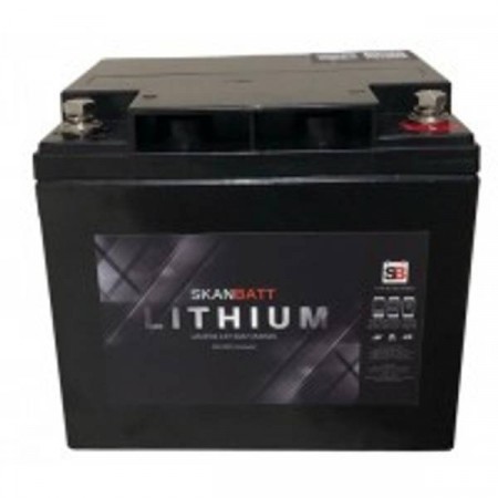 SKANBATT Bluetooth Lithium Batteri 12V 50AH 50A BMS.