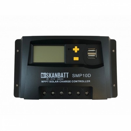 SKANBATT MPPT Solcelleregulator 12/24V 10A med display.
