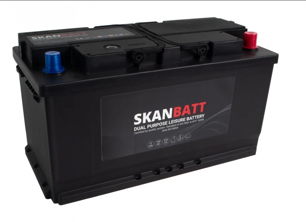 Med SKANBATT Dual Purpose får du et robust bly/syre-batteri som kombinerer solid startytelse med moderat strømleveranse til forbruk.
