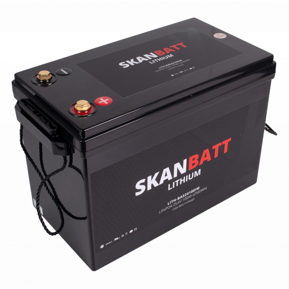 SKANBATT Lithium Batteri 24V 100Ah (LiFePO4) er den ideelle løsningen for deg som søker pålitelig, effektiv og langvarig strømforsyning.